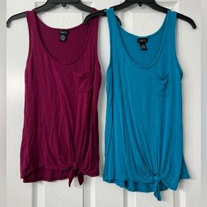 FREE SHIPPING!! rue21 side tie tanks w/pockets